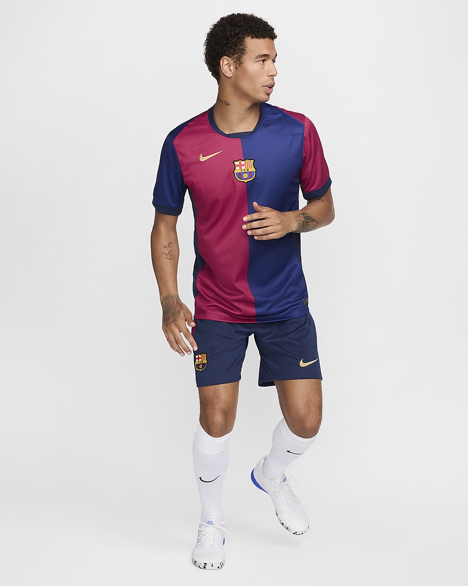 F.C. Barcelona 2024 25 Stadium Home Men s Nike Dri FIT Football Replica Shirt. Nike UK